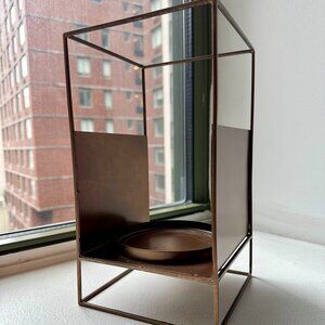West Elm Bronze Metal Lantern 11in